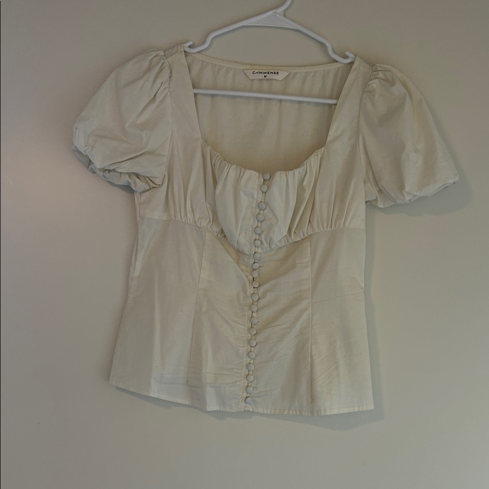 Commense Cream Puff Sleeve Blouse
